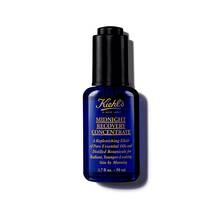 O sticlă de 30 ml de ulei facial Kiehl's Midnight Recovery Concentrate pe un fundal alb.