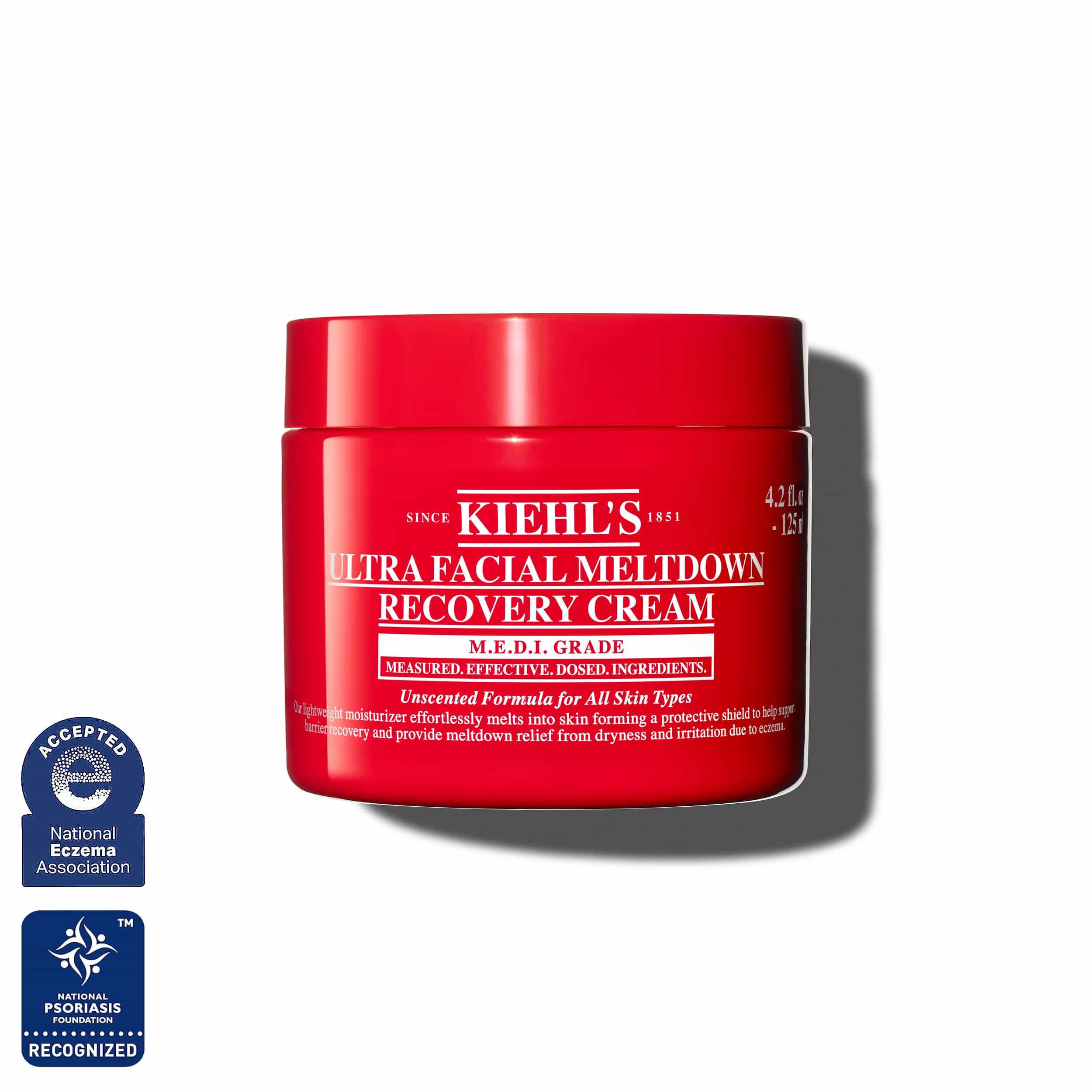 Borcan roșu de Kiehl’s Ultra Facial Meltdown Recovery Cream Whip, mărimea 125 ml.