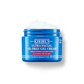 Un borcan de 50 ml de Kiehl's Ultra Facial Oil-Free Gel Cream pe un fundal alb.