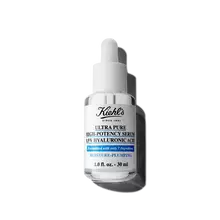 O sticlă de 30 ml de Kiehl's Ultra Pure 1.5% Hyaluronic Acid Serum pe un fundal alb.