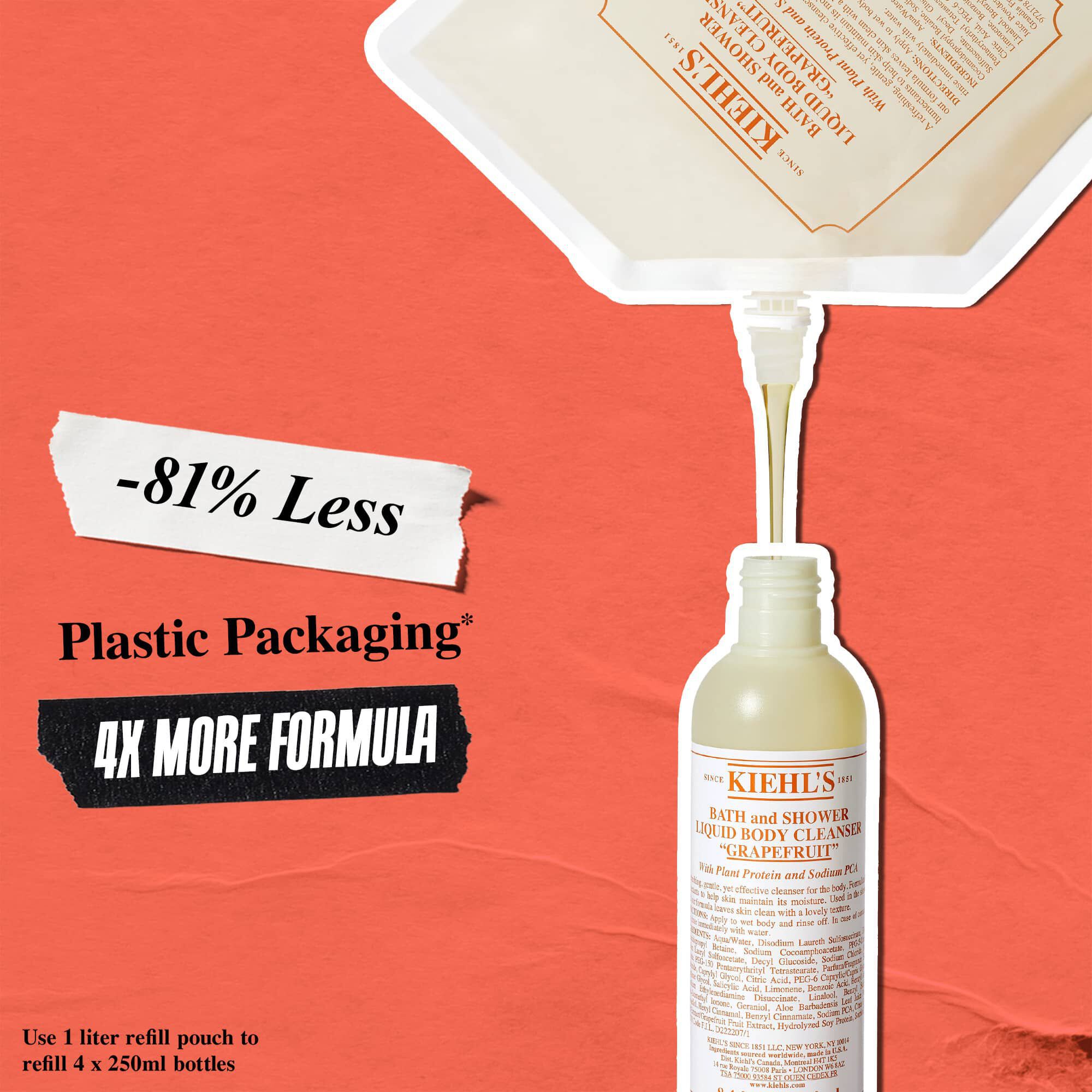 Rezervă ecologică pentru gelul de curățare lichid pentru corp cu grepfrut Kiehl's