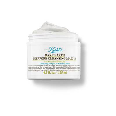 Masca de curățare profundă Rare Earth de la Kiehl's, cu argilă albă amazoniană, 125 ml. Ideală pentru pori ingrijiți.