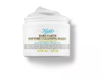Masca de curățare profundă Rare Earth de la Kiehl's, cu argilă albă din Amazonia, 125 ml. Ideală pentru pori.
